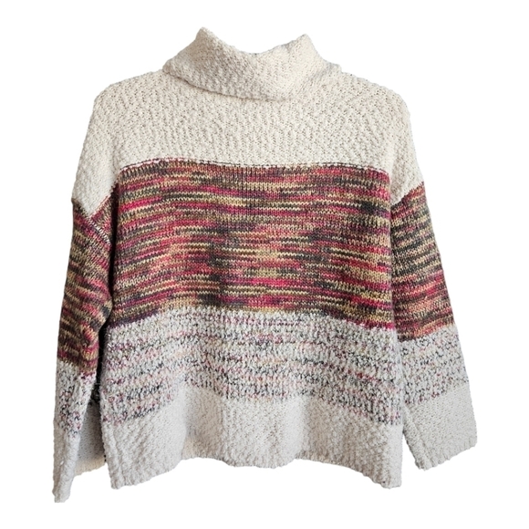 Adora embroidered textured cowlneck sweater Sz S/M - Picture 2 of 9